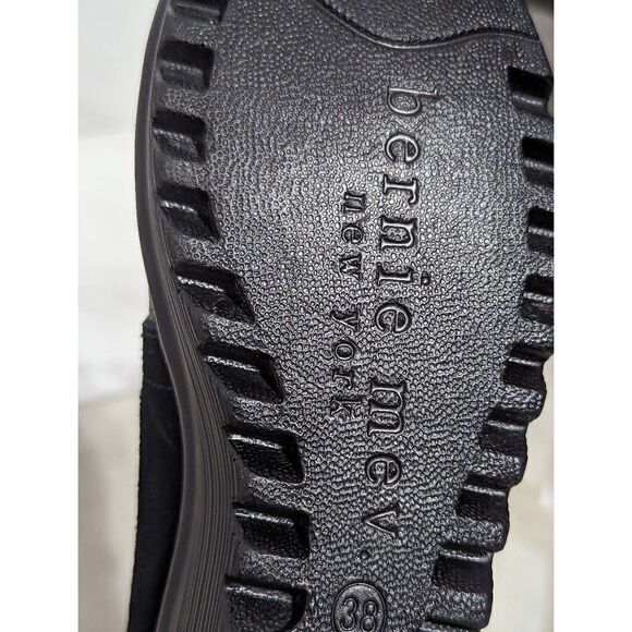 Bernie Mev New York Women's Black Gray Suede Jacqueline Wedge Bootie Size 38 - Picture 2 of 7